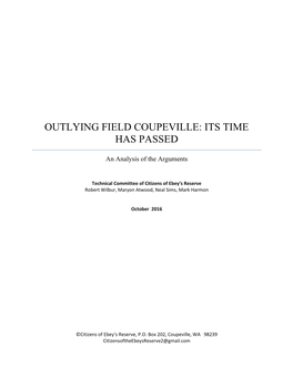 Outlying Field Coupeville: Its Time Has Passed