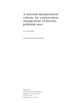 A National Interpretation Scheme for Conservation Management of Historic Goldrush Sites