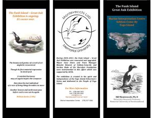 The Funk Island Great Auk Exhibition the Funk Island – Great Auk