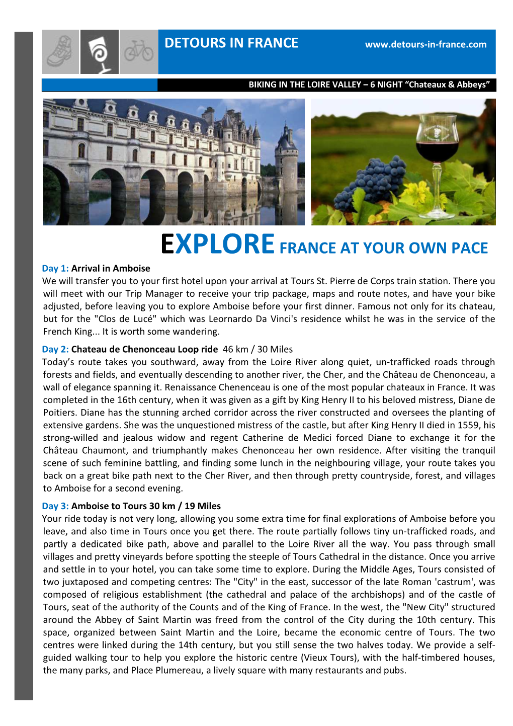 LOIRE BIKE 6 Night CHATEAUX & ABBEYS 2020