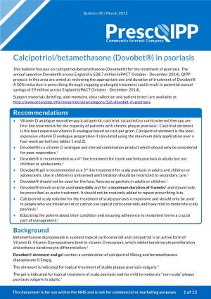 Calcipotriol/Betamethasone (Dovobet®) in Psoriasis