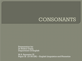(G-3012N) – English Linguistics and Phonetics