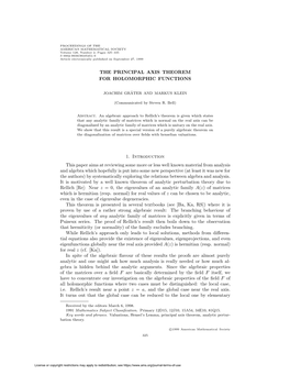 The Principal Axis Theorem for Holomorphic Functions