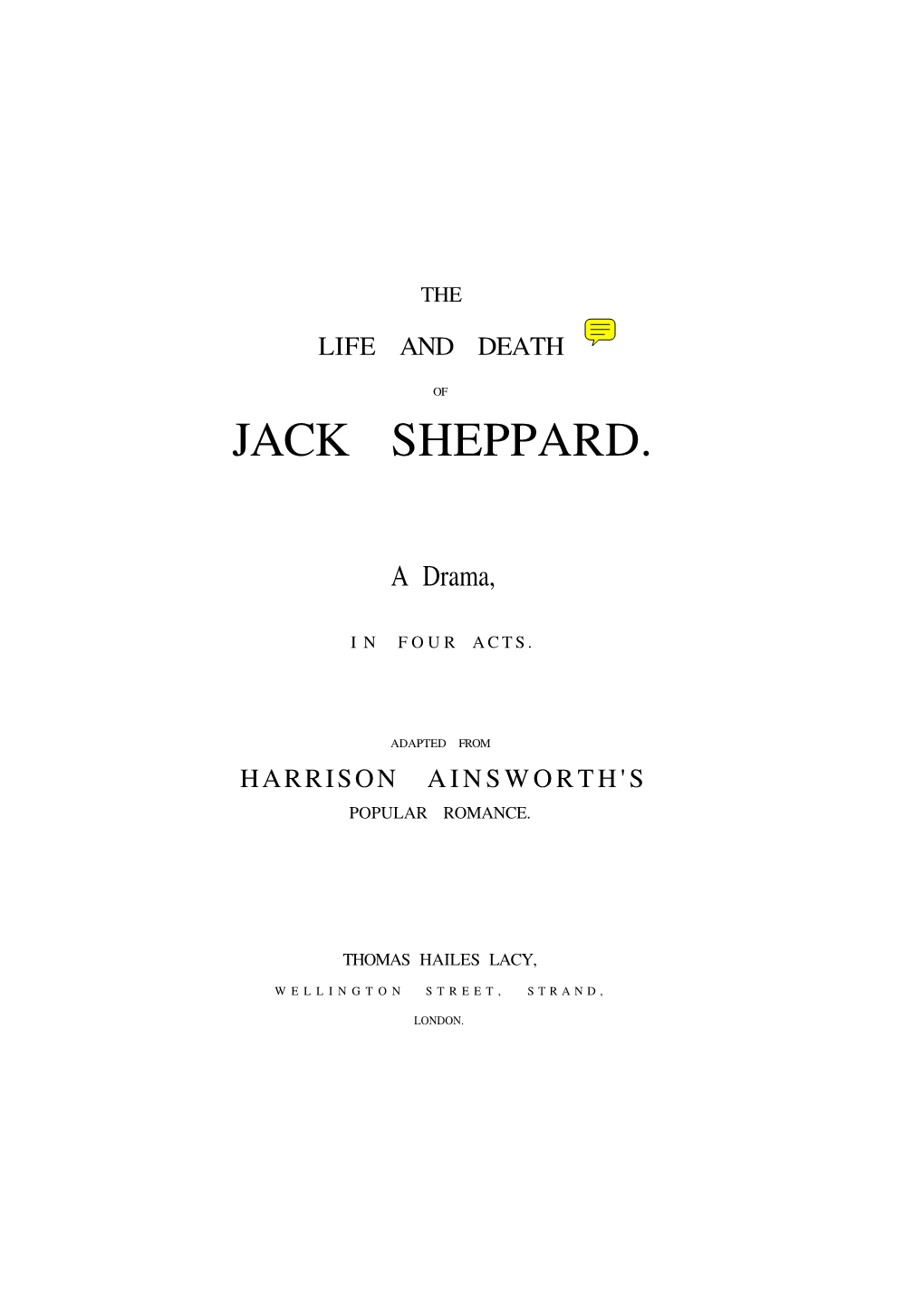 The Life and Death of Jack Sheppard