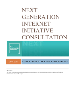 Next Generation Internet Initiative – Consultation