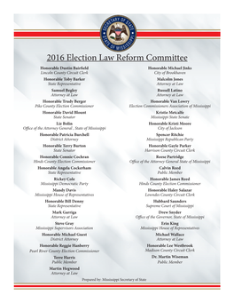 2016 Election Law Reform Committee