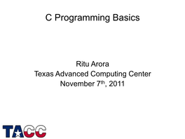 C Programming Basics