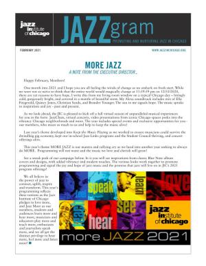 Jazz Promoting and Nurturing Jazz in Chicago February 2021