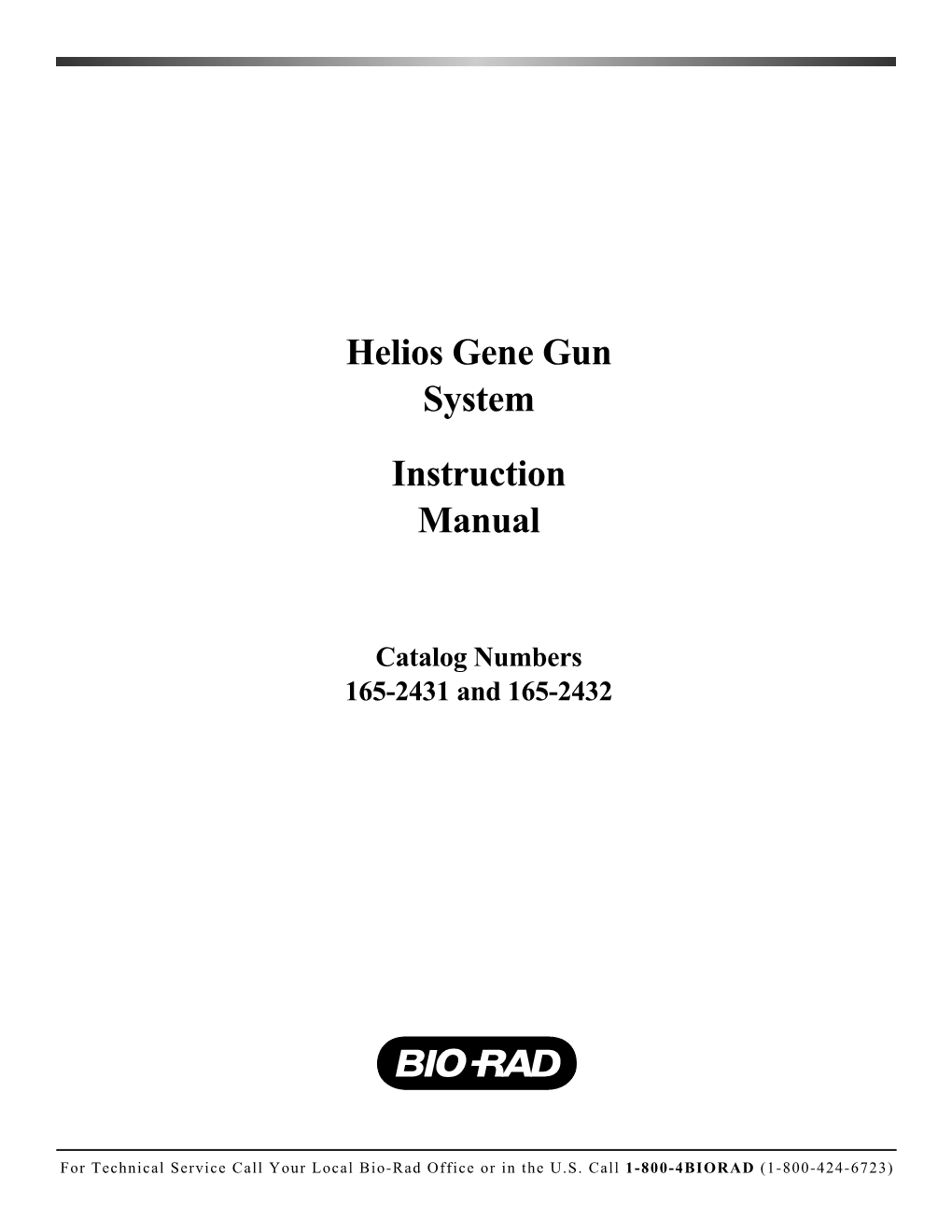 Helios Gene Gun System Instruction Manual