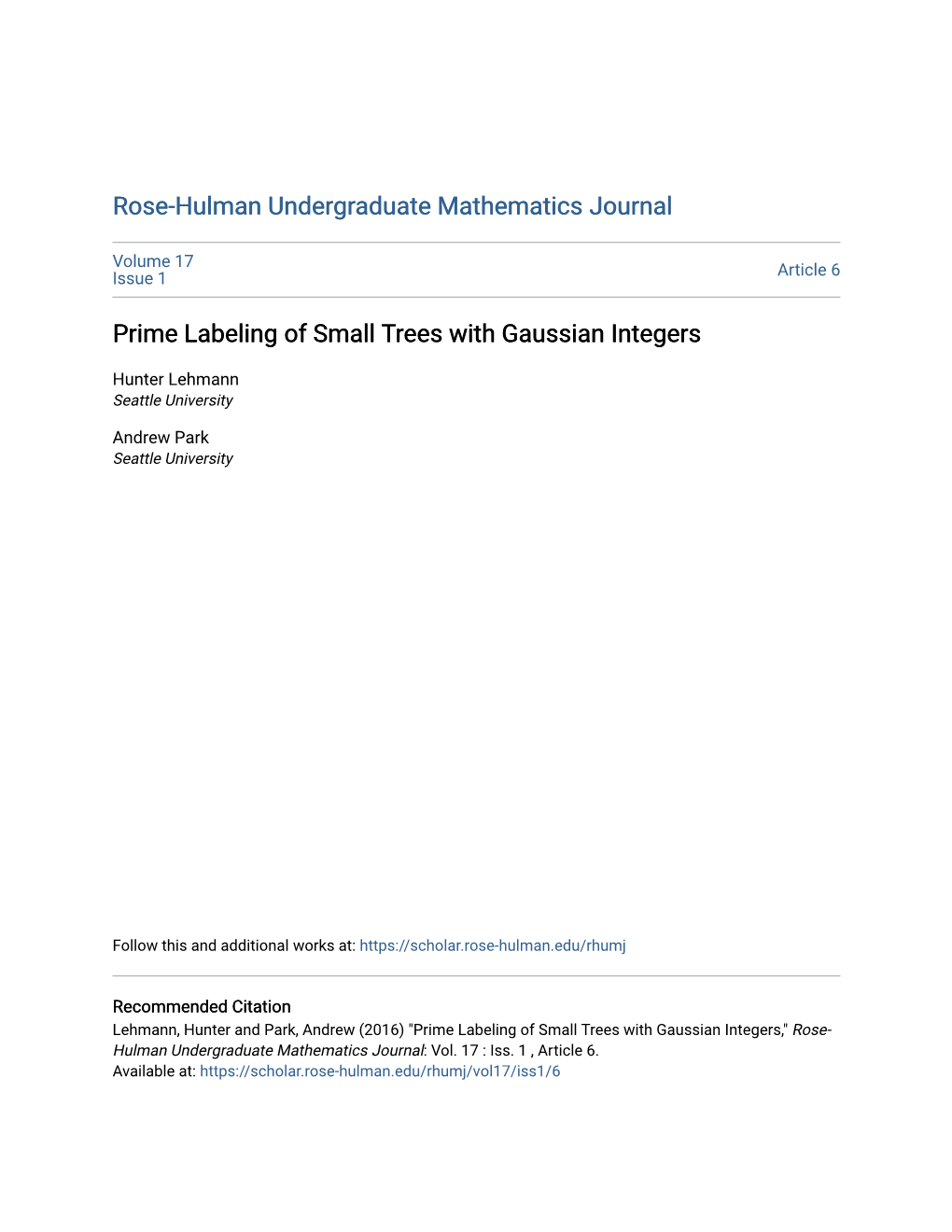 Prime Labeling of Small Trees with Gaussian Integers