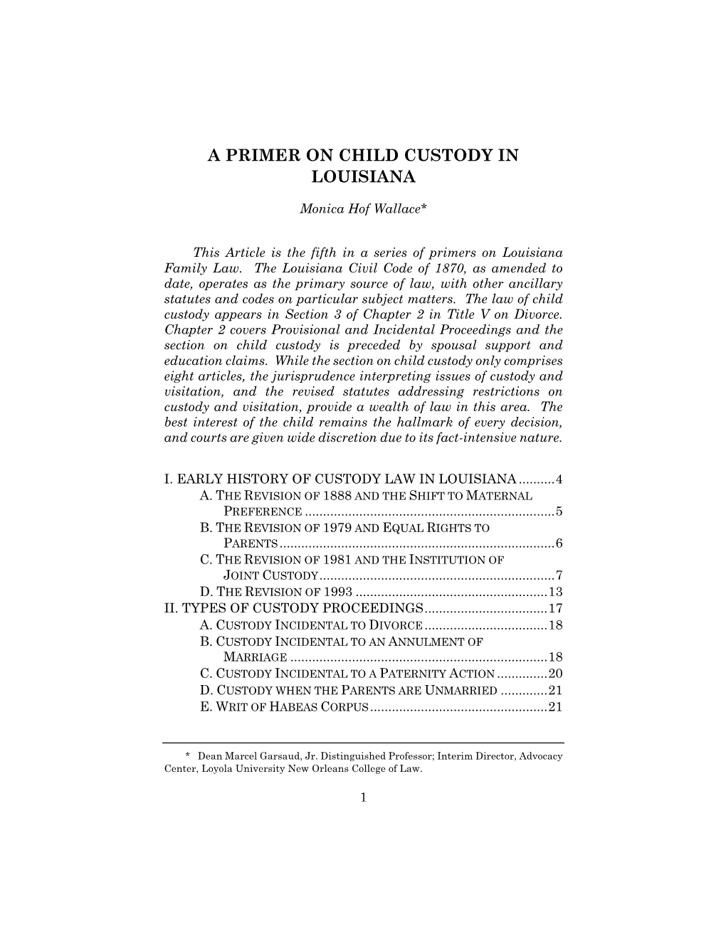 A Primer on Child Custody in Louisiana