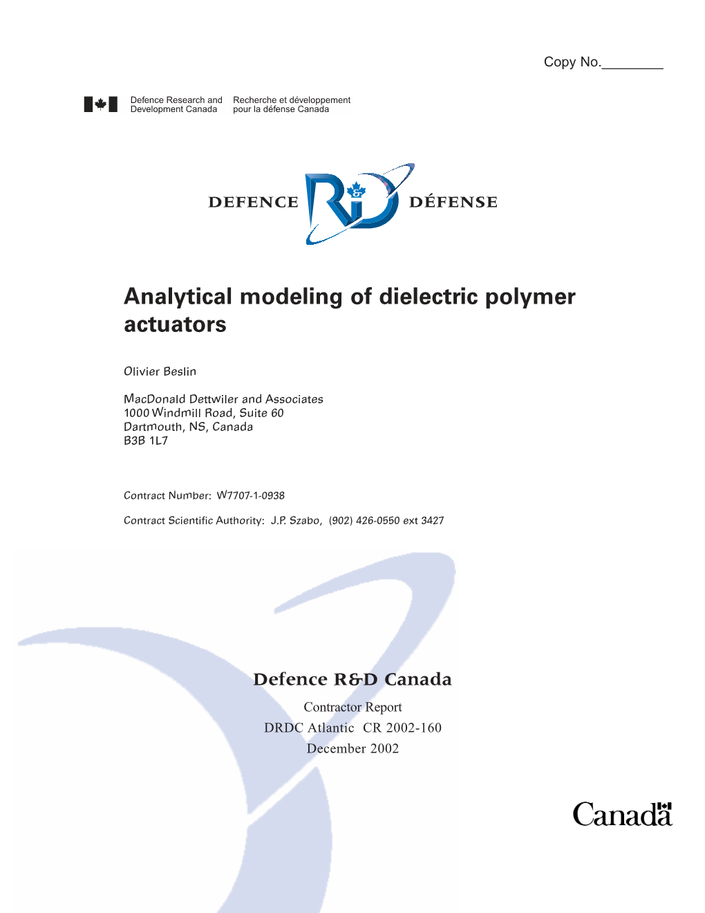 Analytical Modeling of Dielectric Polymer Actuators