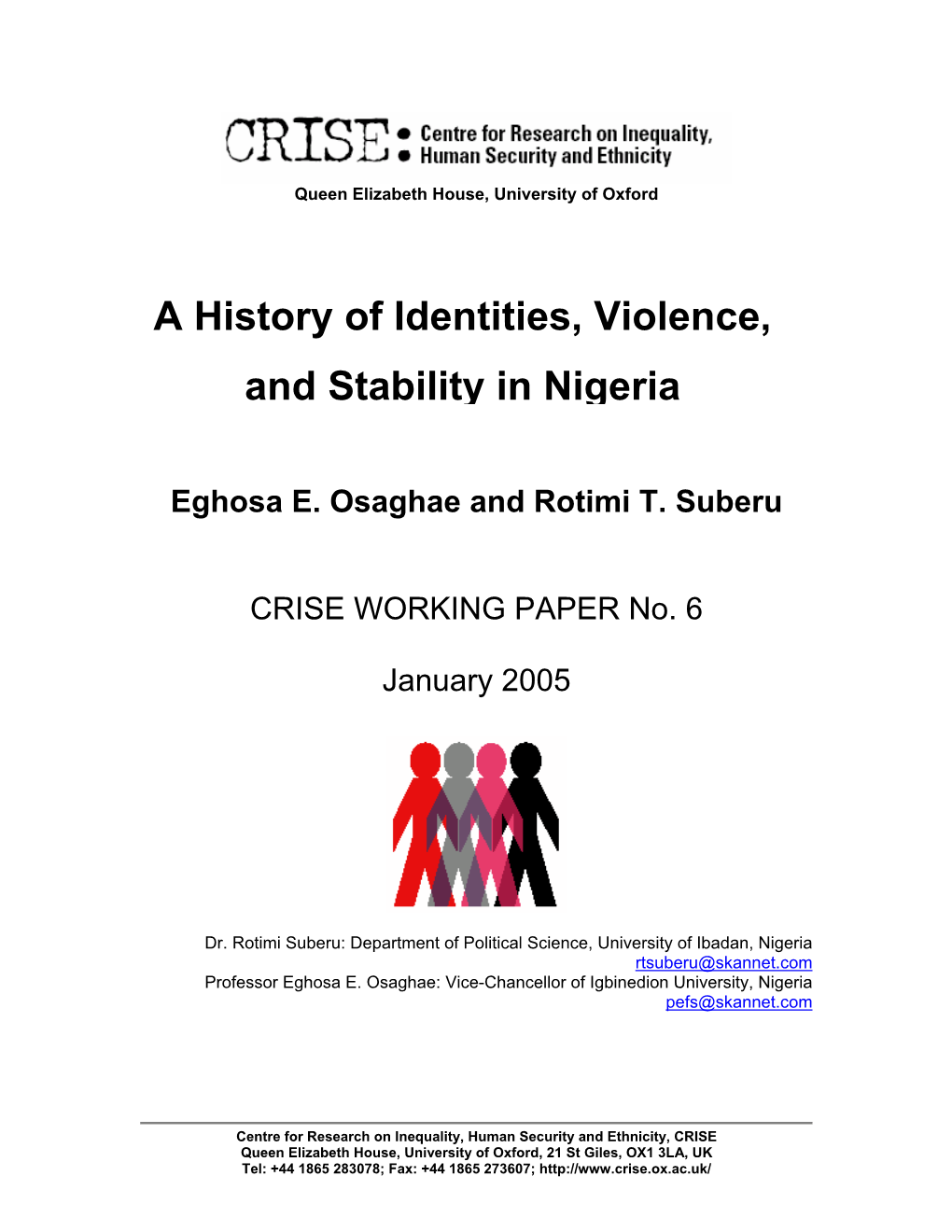The History of Identities and Violent Conflicts in Nigeria