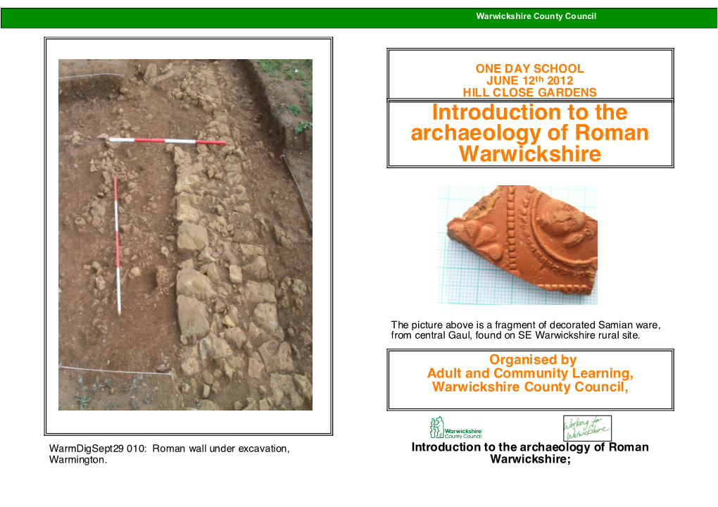 Introduction to the Archaeology of Roman Warwickshire