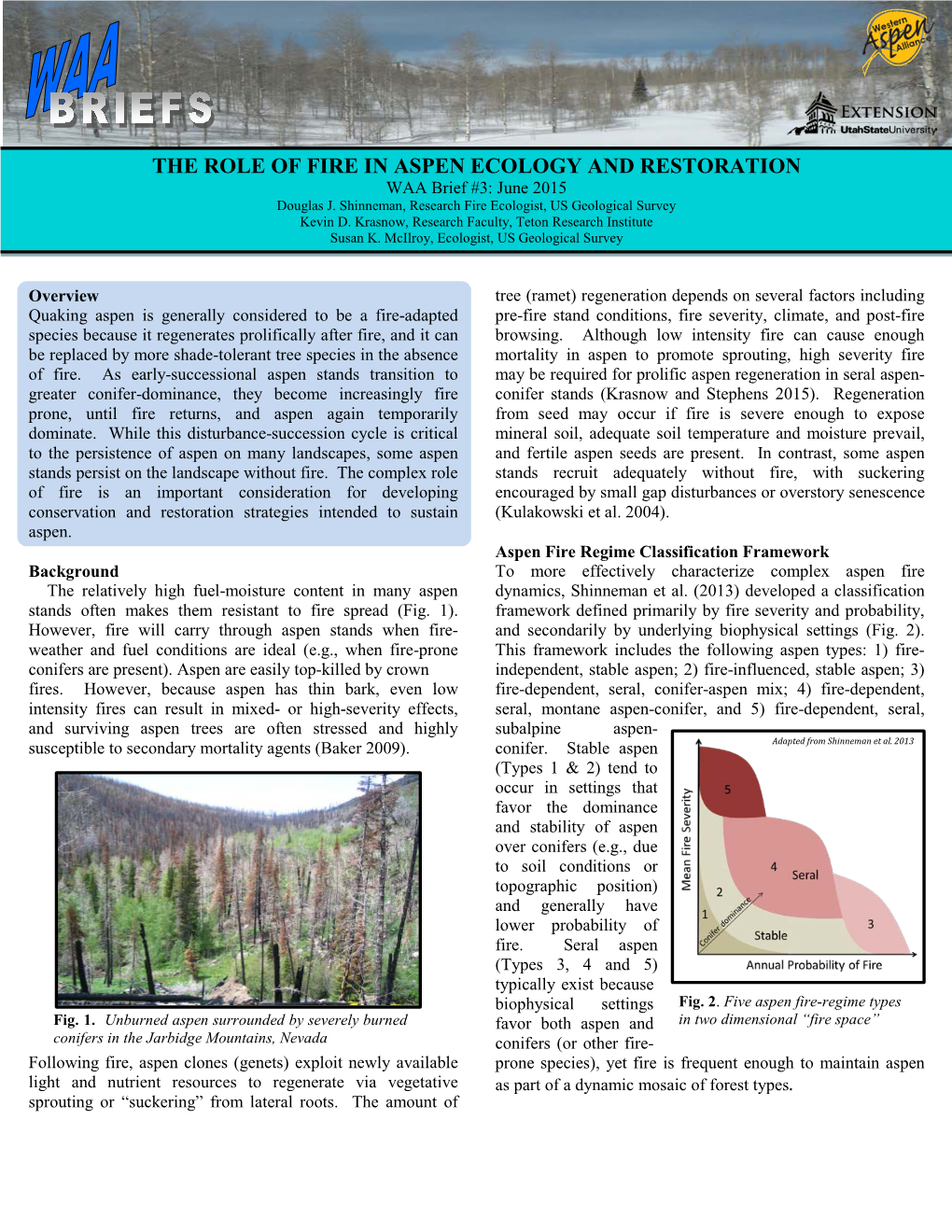 THE ROLE of FIRE in ASPEN ECOLOGY and RESTORATION WAA Brief #3: June 2015 Douglas J