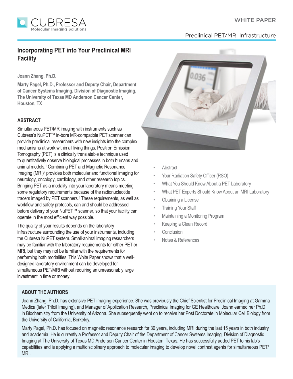 Incorporating PET Into Your Preclinical MRI Facility