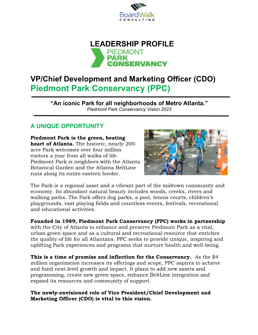 LEADERSHIP PROFILE VP/Chief Development and Marketing Officer