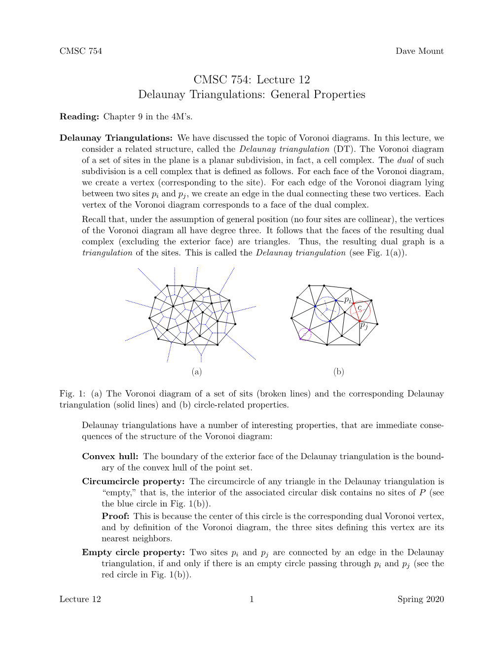 Delaunay Triangulations: General Properties