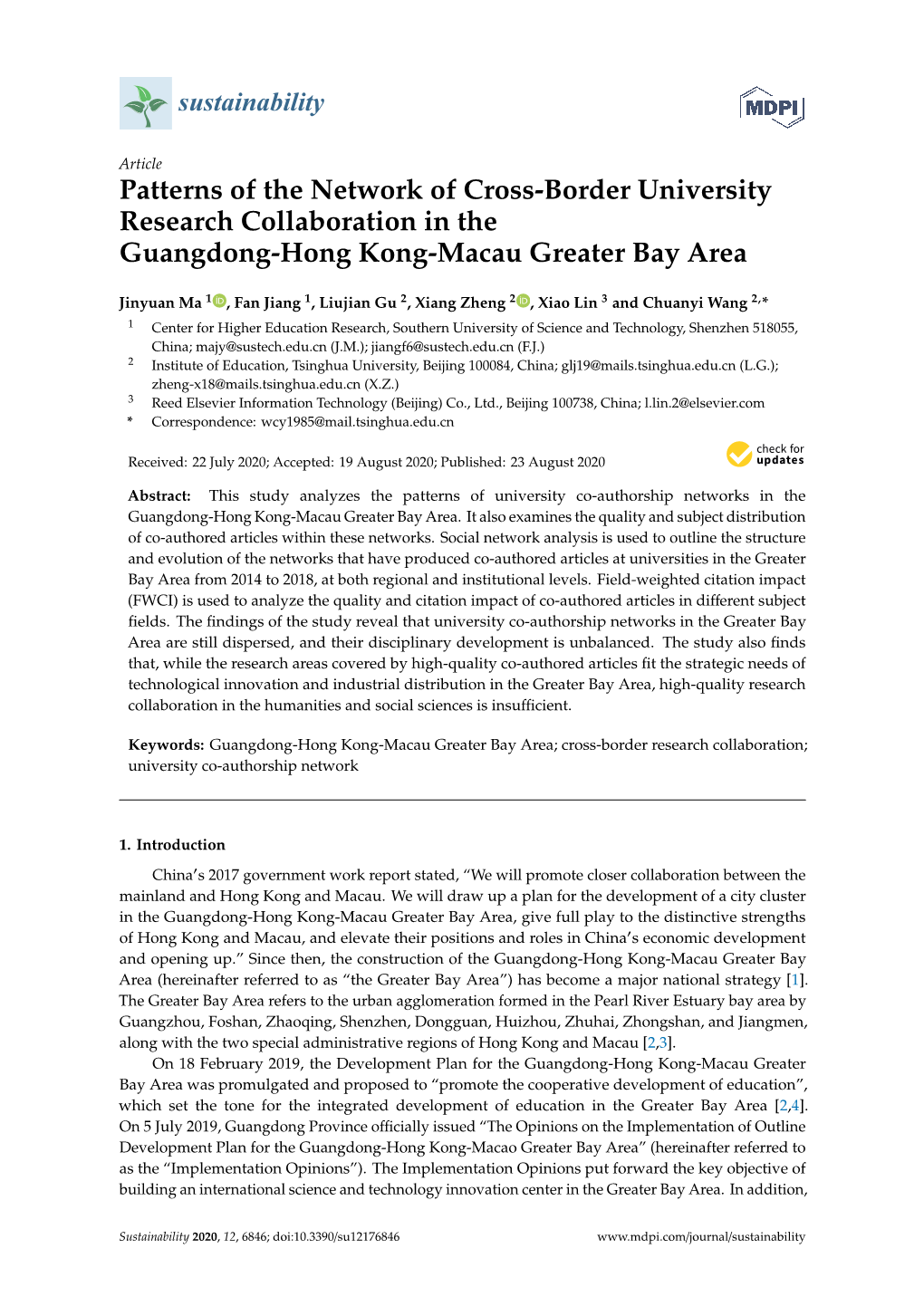 Patterns of the Network of Cross-Border University Research Collaboration in the Guangdong-Hong Kong-Macau Greater Bay Area