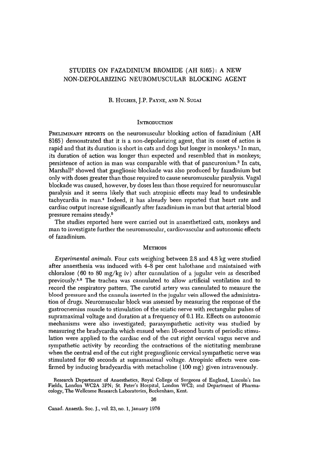 A New Non-Depolarizing Neuromuscular Blocking Agent