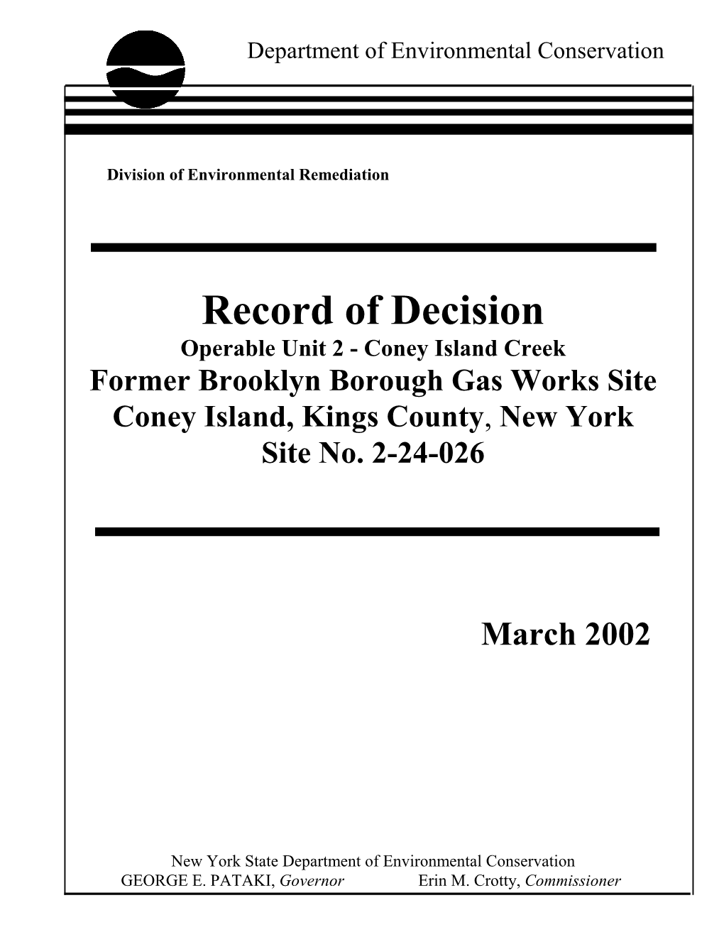 Record of Decision, Operable Unit 2