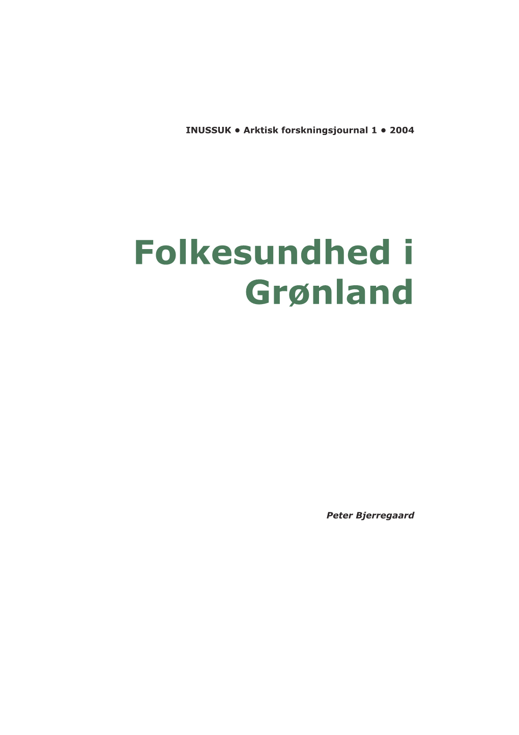 Folkesundhed I Grønland