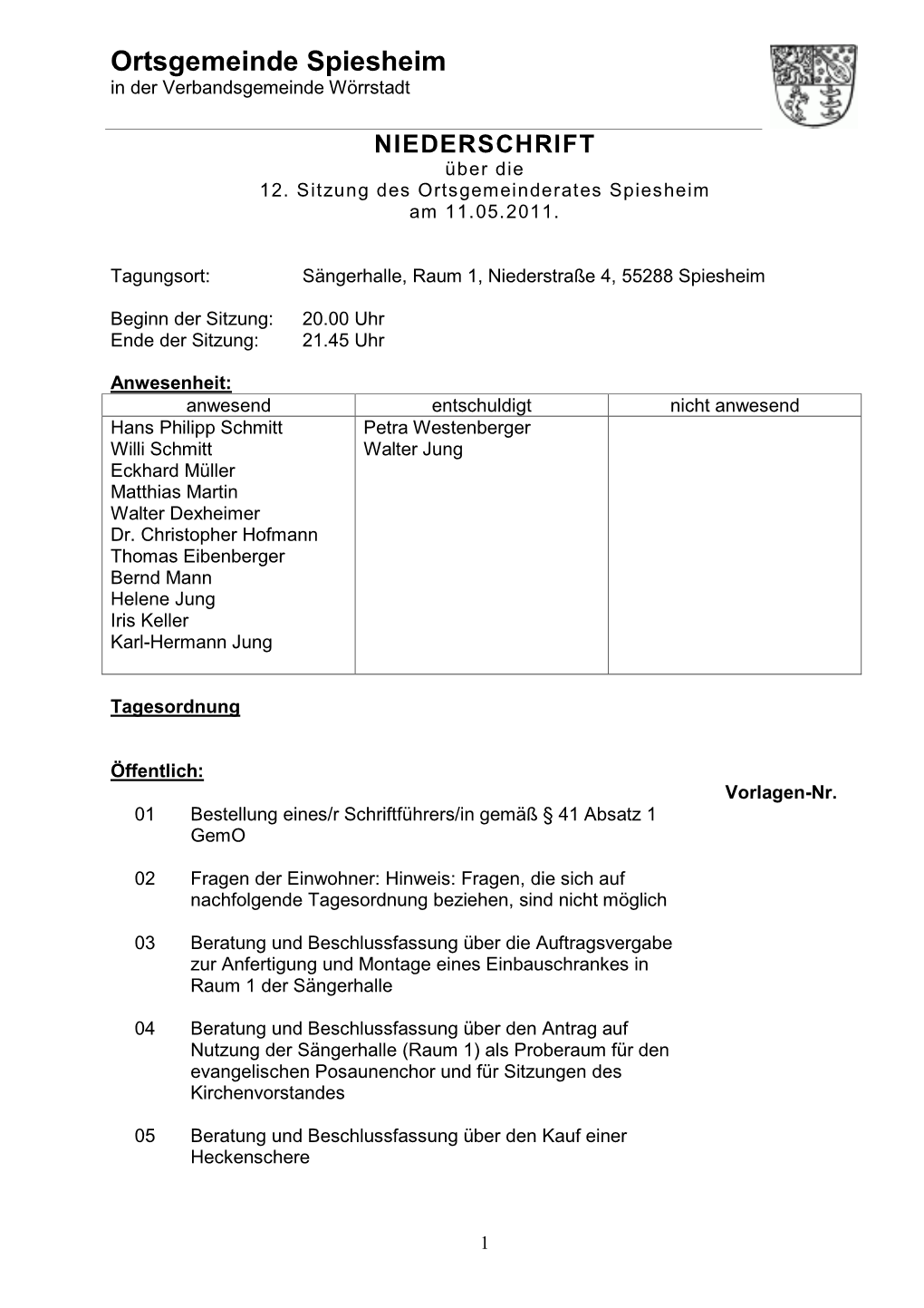 Sitzungsdienst (Rats-Manager-Dokument)