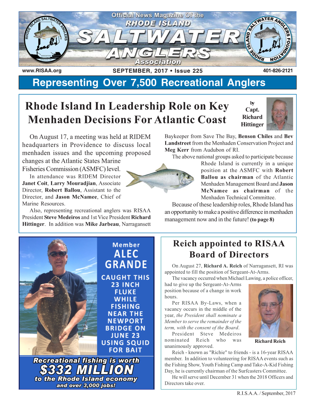 Rhode Island in Leadership Role on Key Menhaden Decisions For