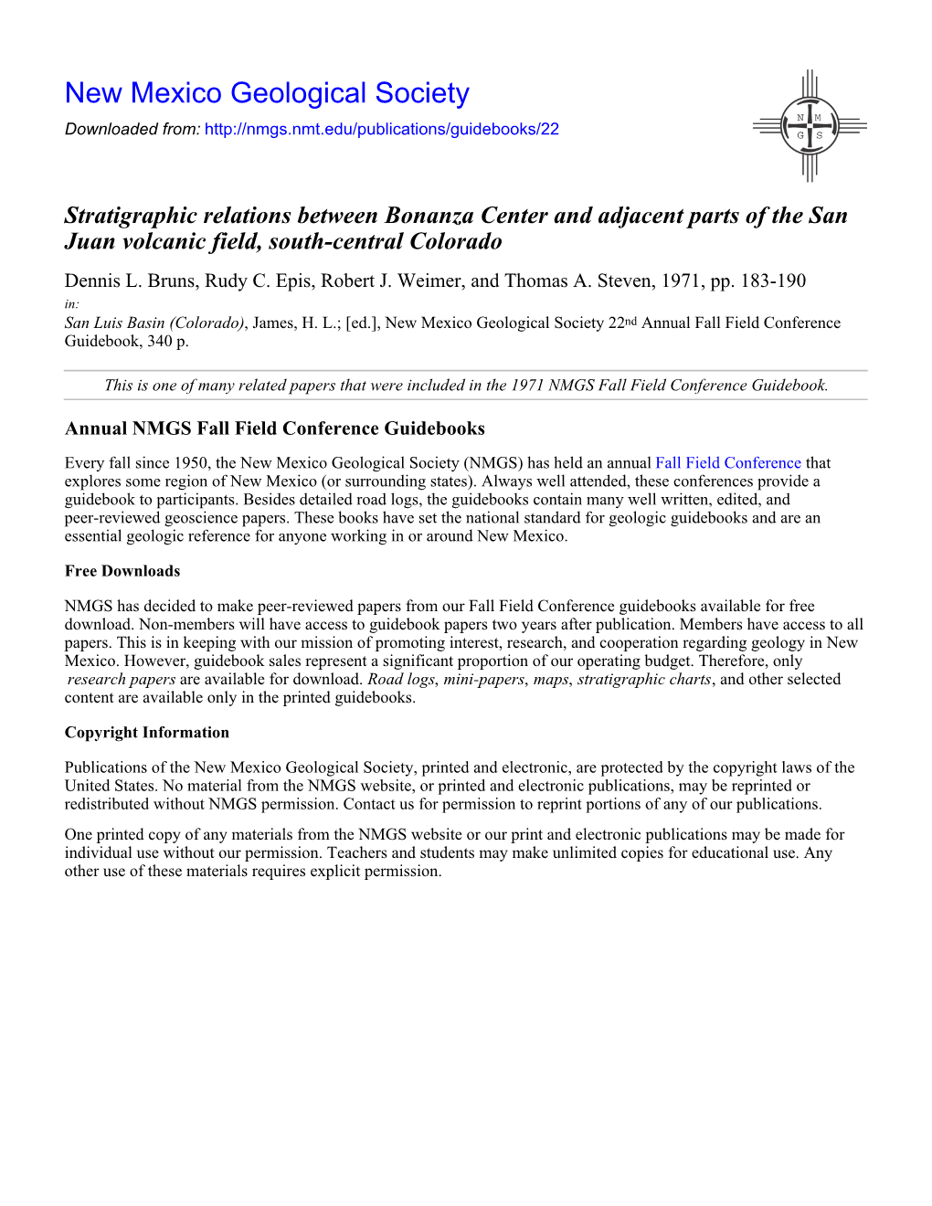 Stratigraphic Relations Between Bonanza Center and Adjacent Parts of the San Juan Volcanic Field, South-Central Colorado Dennis L