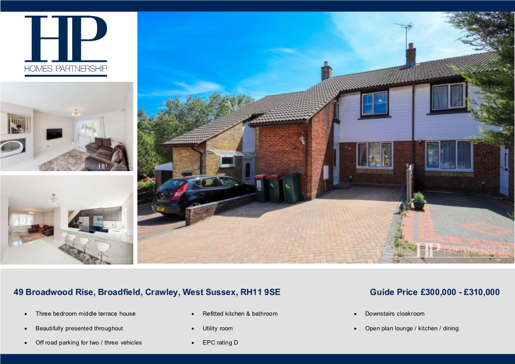 49 Broadwood Rise, Broadfield, Crawley, West Sussex, RH11 9SE Guide Price £300,000 - £310,000