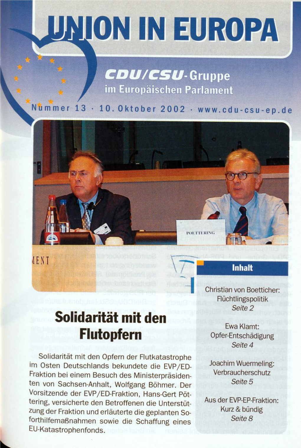UID 2002 Nr. 32 Beilage: Union in Europa Nr. 13, Union in Deutschland