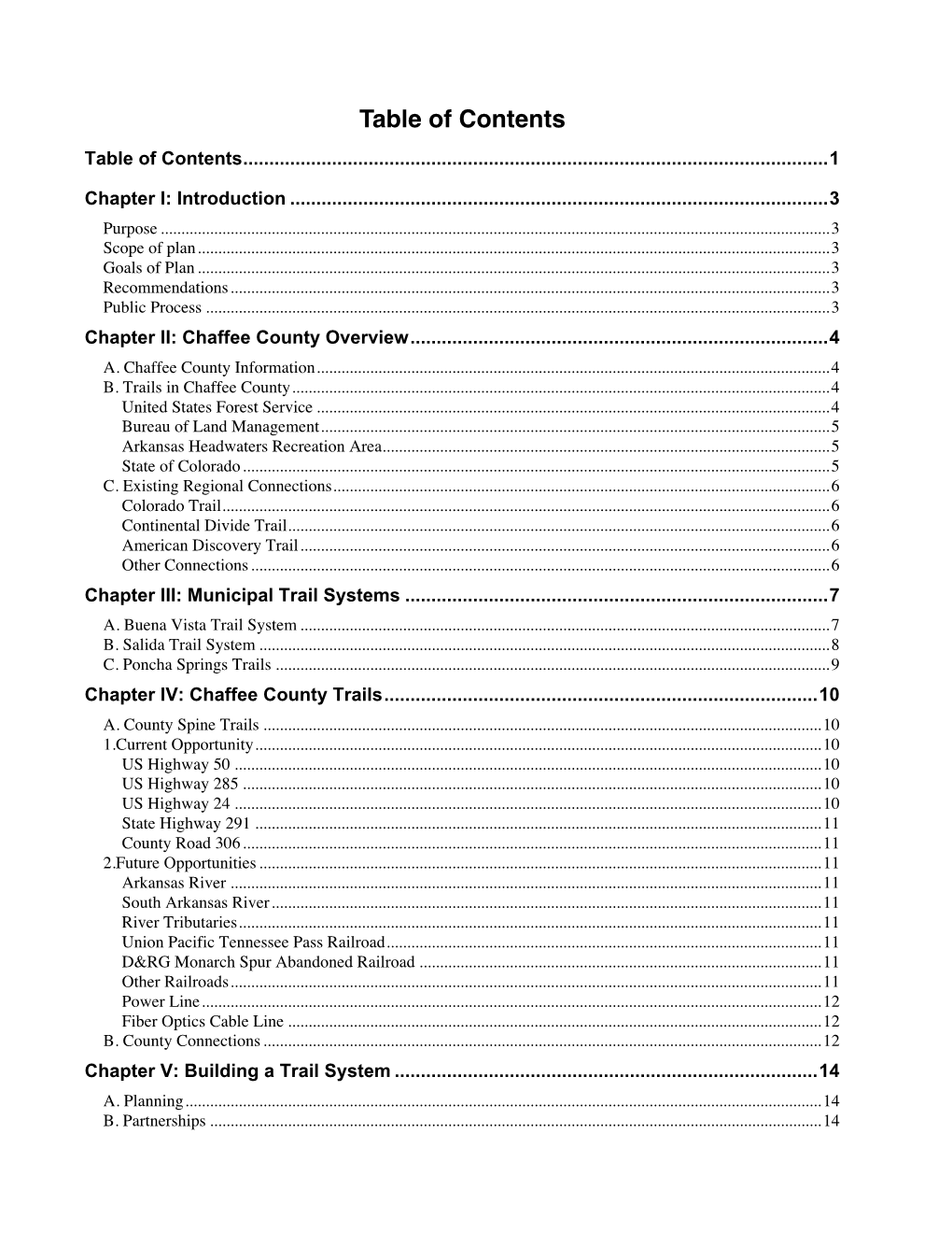 Table of Contents Table of Contents