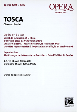 TOSCA Giacomo Puccini