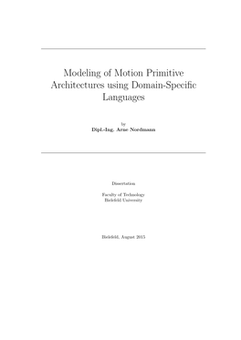 Modeling of Motion Primitive Architectures Using Domain-Speciﬁc Languages