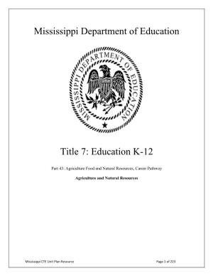 Mississippi Department of Education Title 7