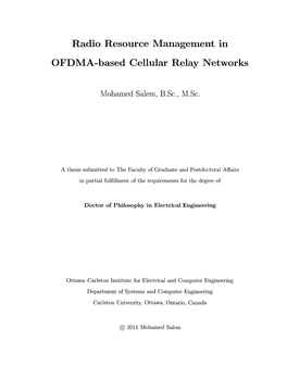 Radio Resource Management in OFDMA-Based Cellular Relay Networks