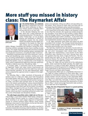 NALC Director of Education: More Stuff You Missed in History Class: the Haymarket Affair