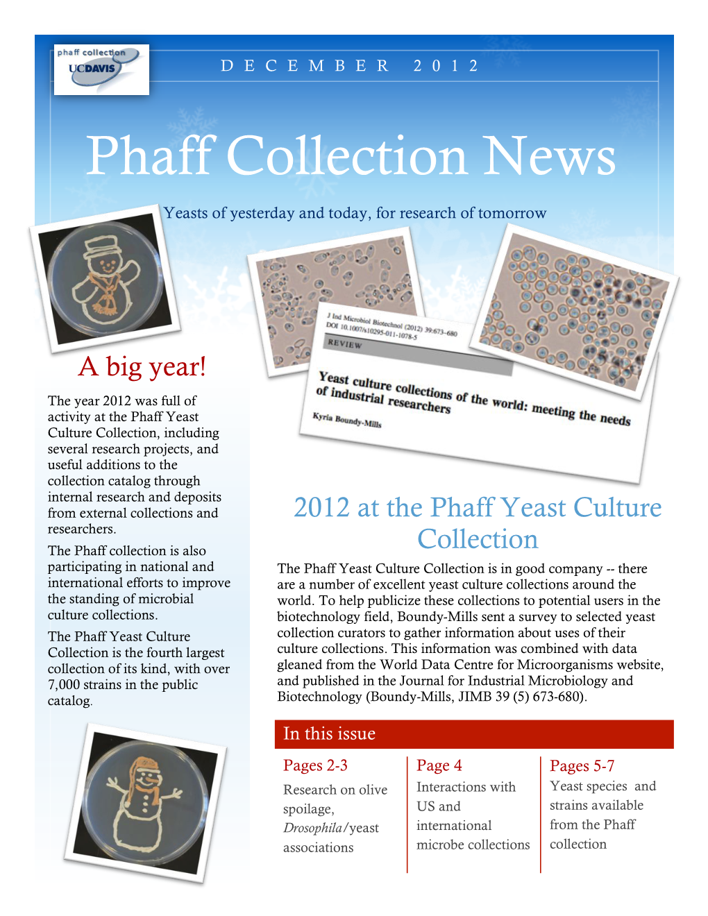Phaff Collection News 2012