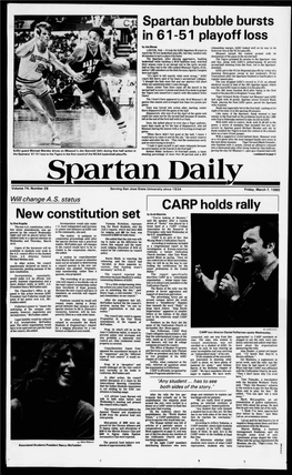 Spartan Bubble Bursts in 61-51 Playoff Loss New Constitution Set CARP