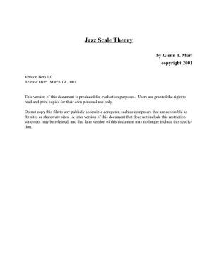 Jazz Scale Theory