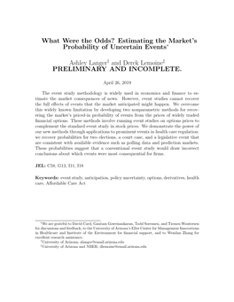 What Were the Odds: Estimating the Market's Probability of Uncertain