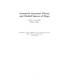 Geometric Invariant Theory and Moduli Spaces of Maps