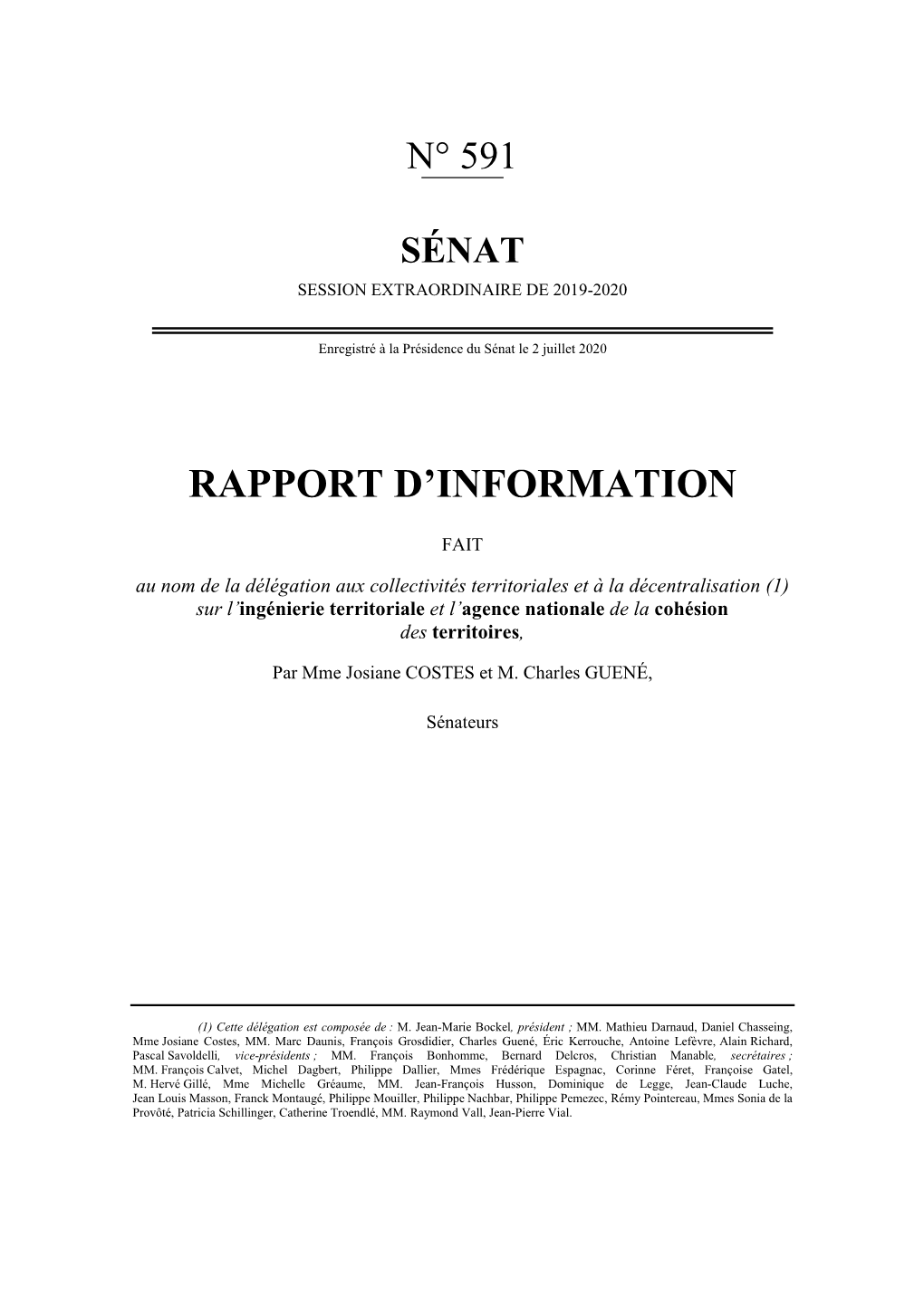 Rapport D'information N° 471 (2008-2009) De M