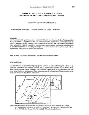 Petrographic and Geochemical Studies of the Southwestern Colombian Volcanoes