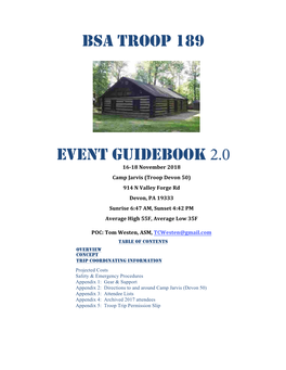 Bsa Troop 189 Event Guidebook