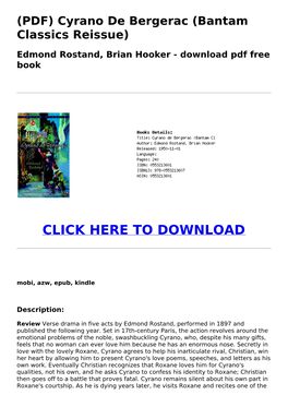 9666Cb1 (PDF) Cyrano De Bergerac (Bantam Classics Reissue
