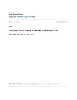 Cortland Alumni, Volume 7, Number 3, December 1950
