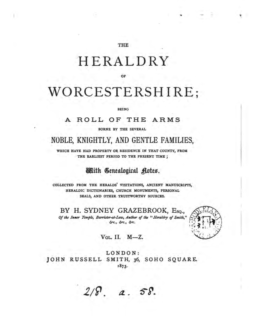 The Heraldry of Worcestershire