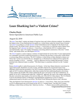 Loan Sharking Isn't a Violent Crime?