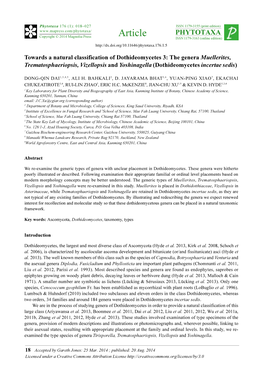 Towards a Natural Classification of Dothideomycetes 3: the Genera Muellerites, Trematosphaeriopsis, Vizellopsis and Yoshinagella (Dothideomycetes Incertae Sedis)